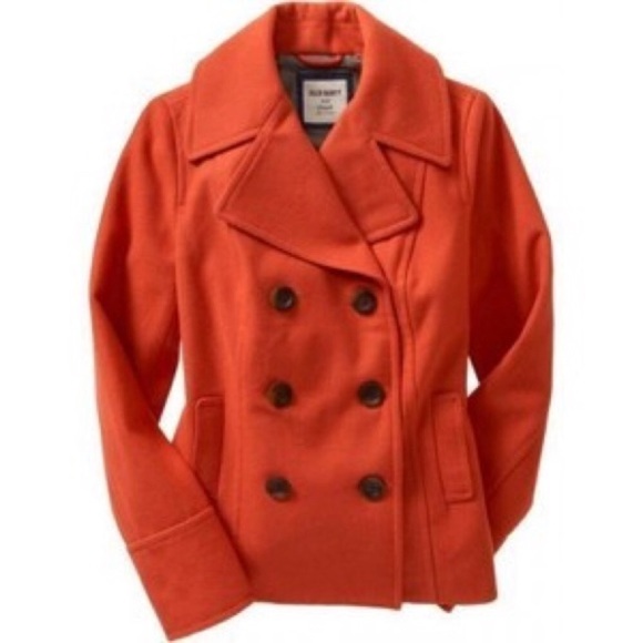 burnt orange pea coat